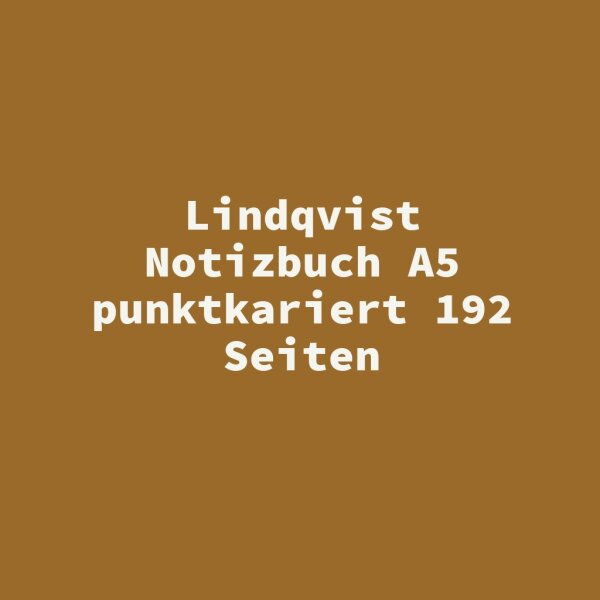 Lindqvist Notizbuch A5 punktkariert 192 Seiten