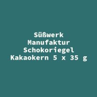 S&uuml;&szlig;werk Manufaktur Schokoriegel Kakaokern 5 x...
