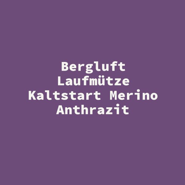 Bergluft Laufm&uuml;tze Kaltstart Merino Anthrazit