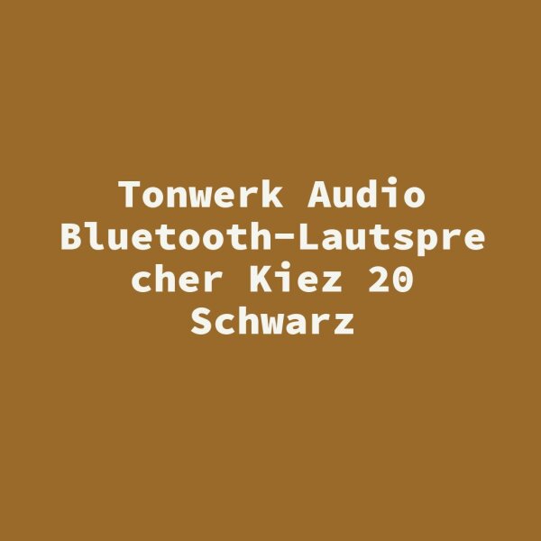 Tonwerk Audio Bluetooth-Lautsprecher Kiez 20 Schwarz