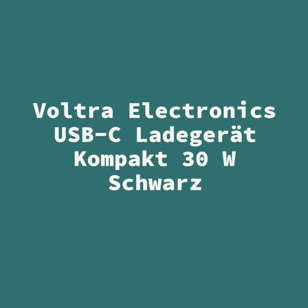 Voltra Electronics USB-C Ladeger&auml;t Kompakt 30 W Schwarz