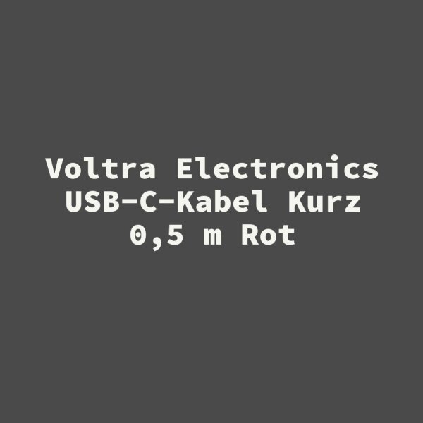 Voltra Electronics USB-C-Kabel Kurz 0,5 m Rot