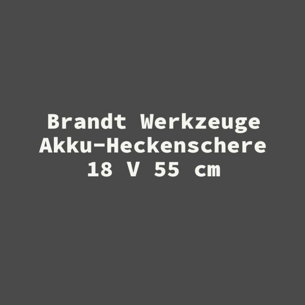 Brandt Werkzeuge Akku-Heckenschere 18 V 55 cm